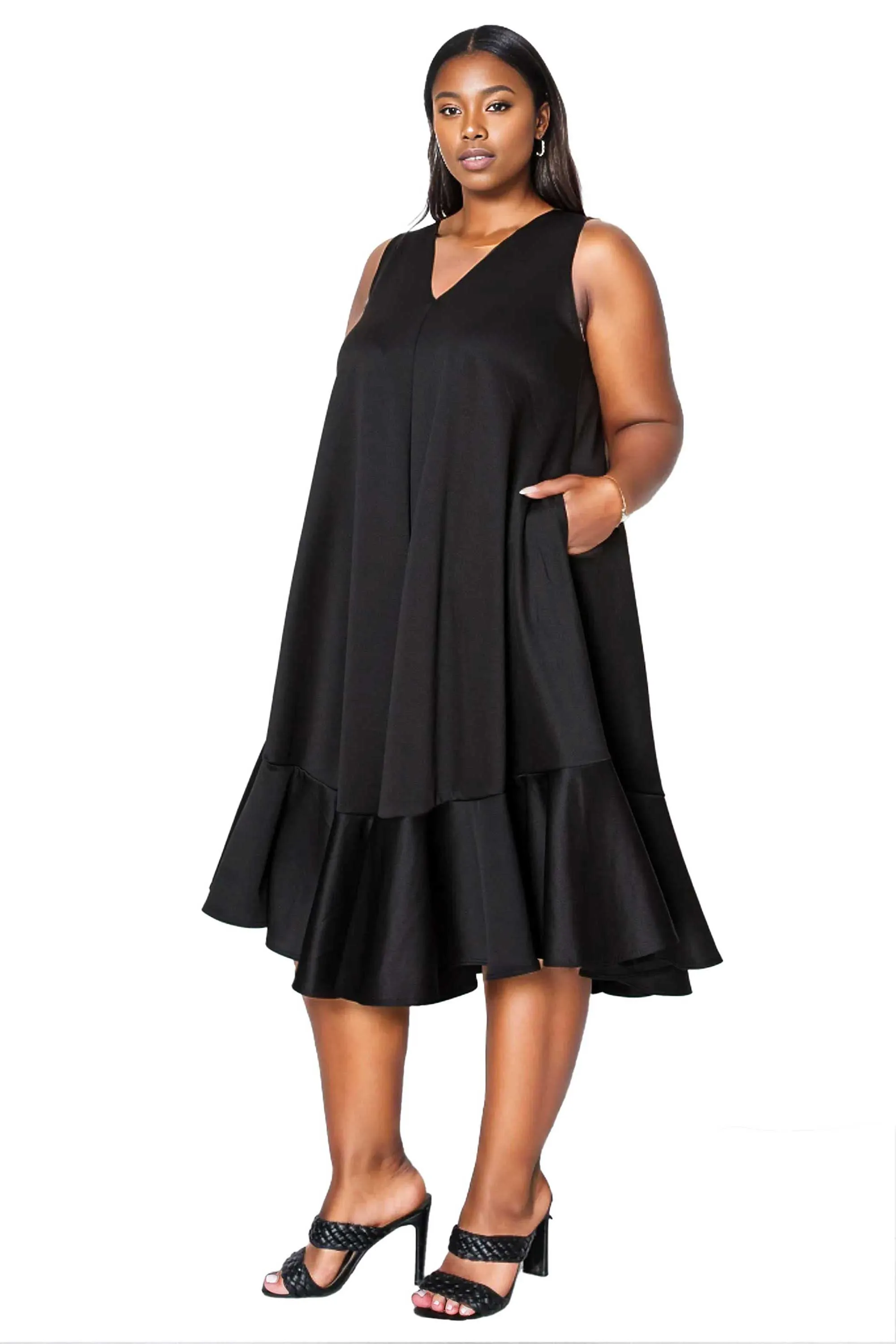 Simone Sleeveless Pocket Flare Dress