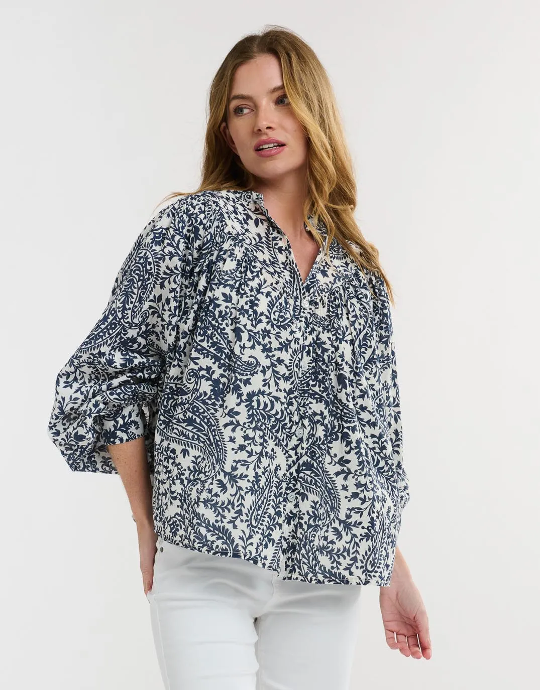 Sybil Blouse - Must Blue