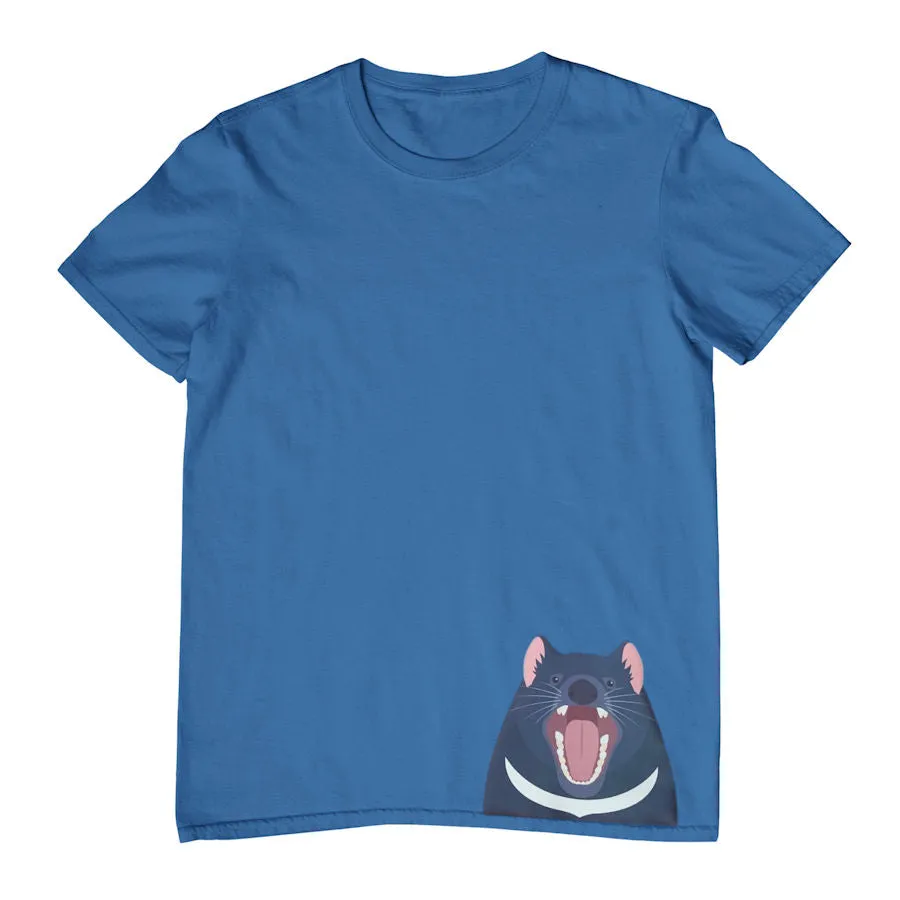 Tasmanian Devil Hem Print Childrens T-Shirt (Various Colours)