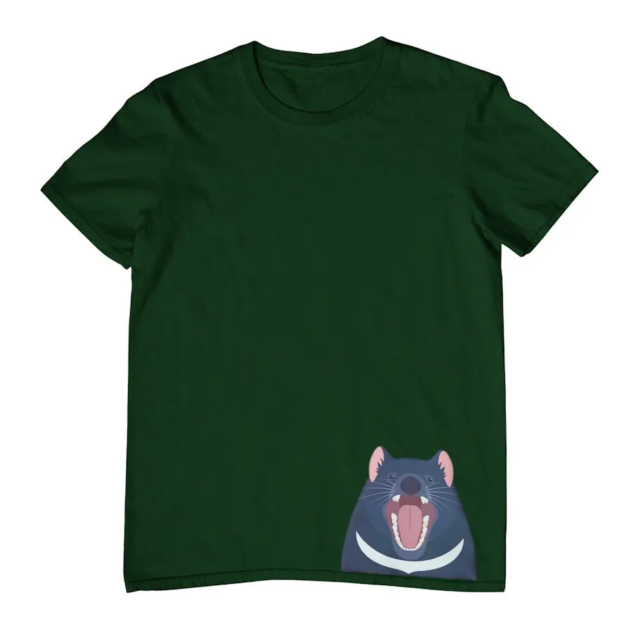 Tasmanian Devil Hem Print Childrens T-Shirt (Various Colours)