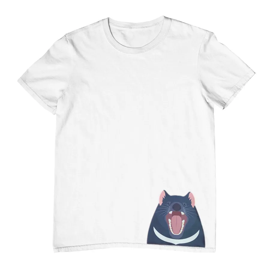 Tasmanian Devil Hem Print Childrens T-Shirt (Various Colours)