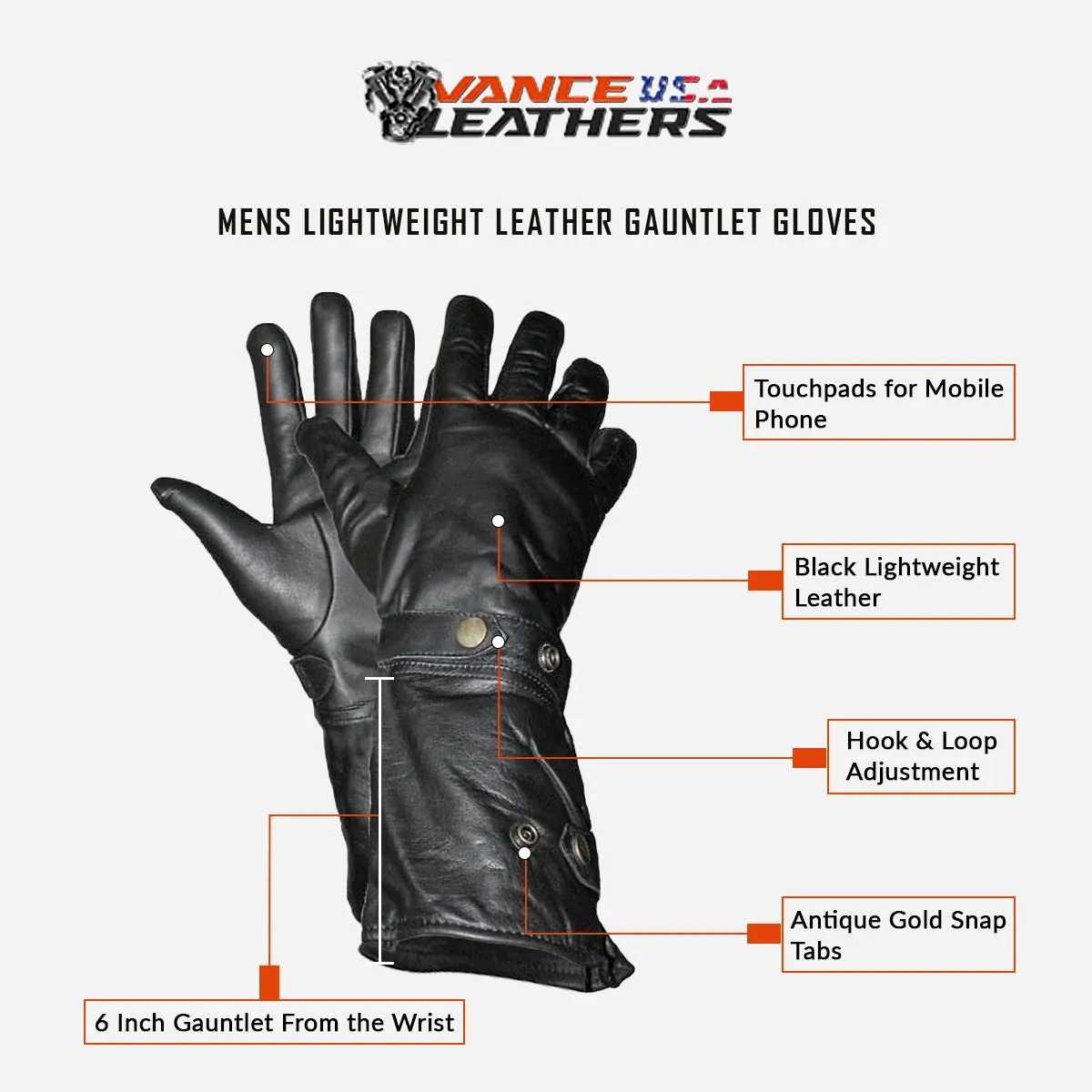 VL443 Lightweight Leather Gauntlet