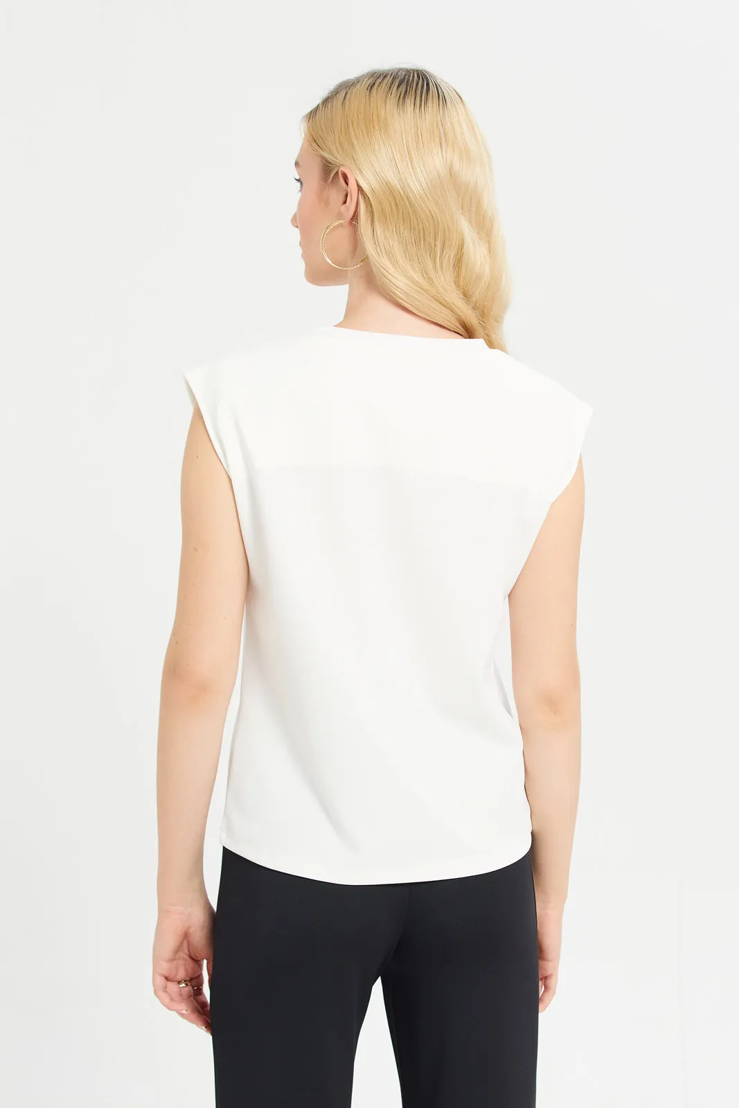 Women Ivory Embellished Top