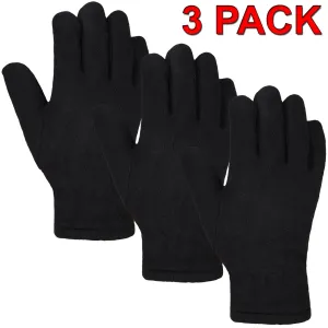 Womens Thermal Insulation Fleece Gloves - 1/3 Pack