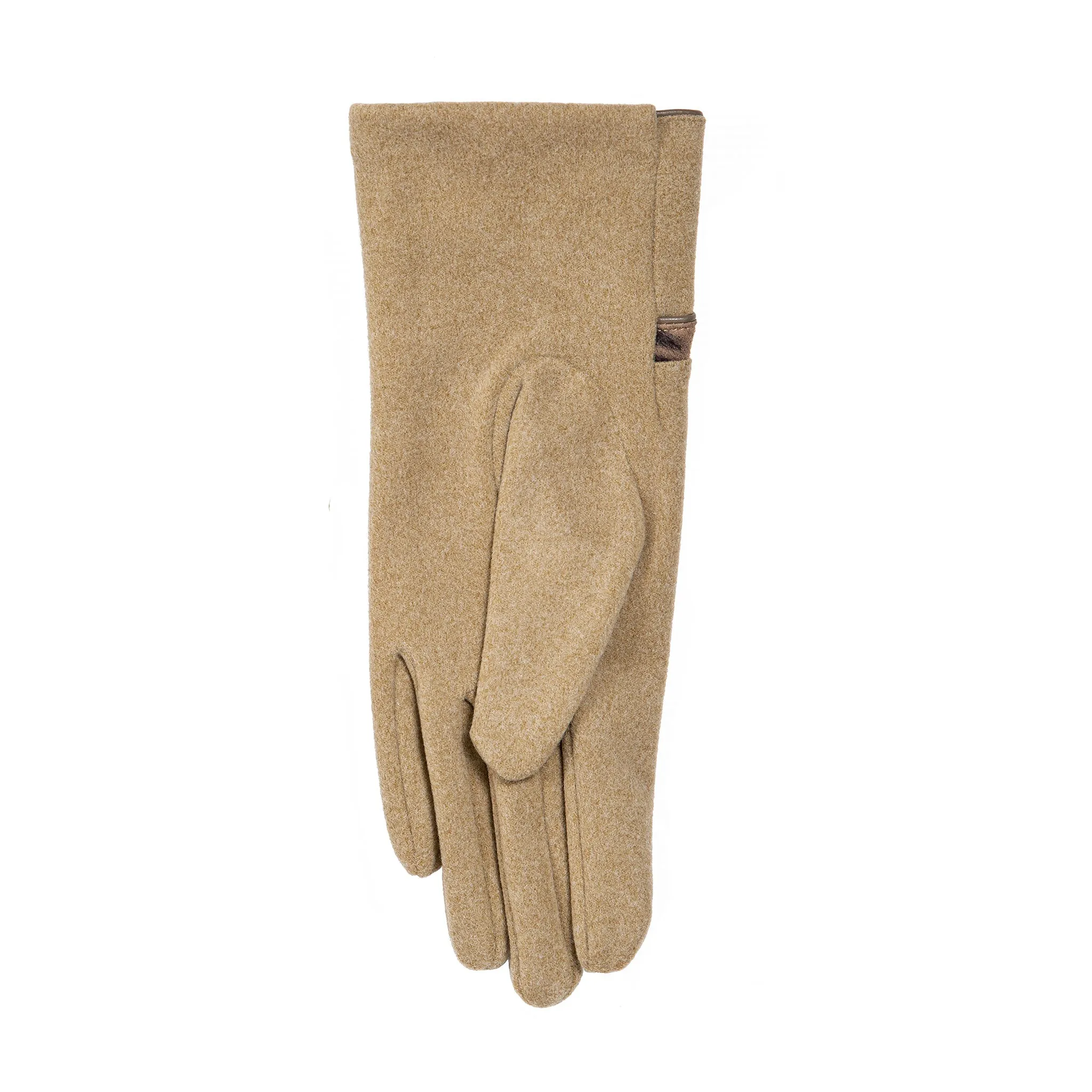 Women’s Touchscreen Velour-Lined Gloves with Zebra Print Detail