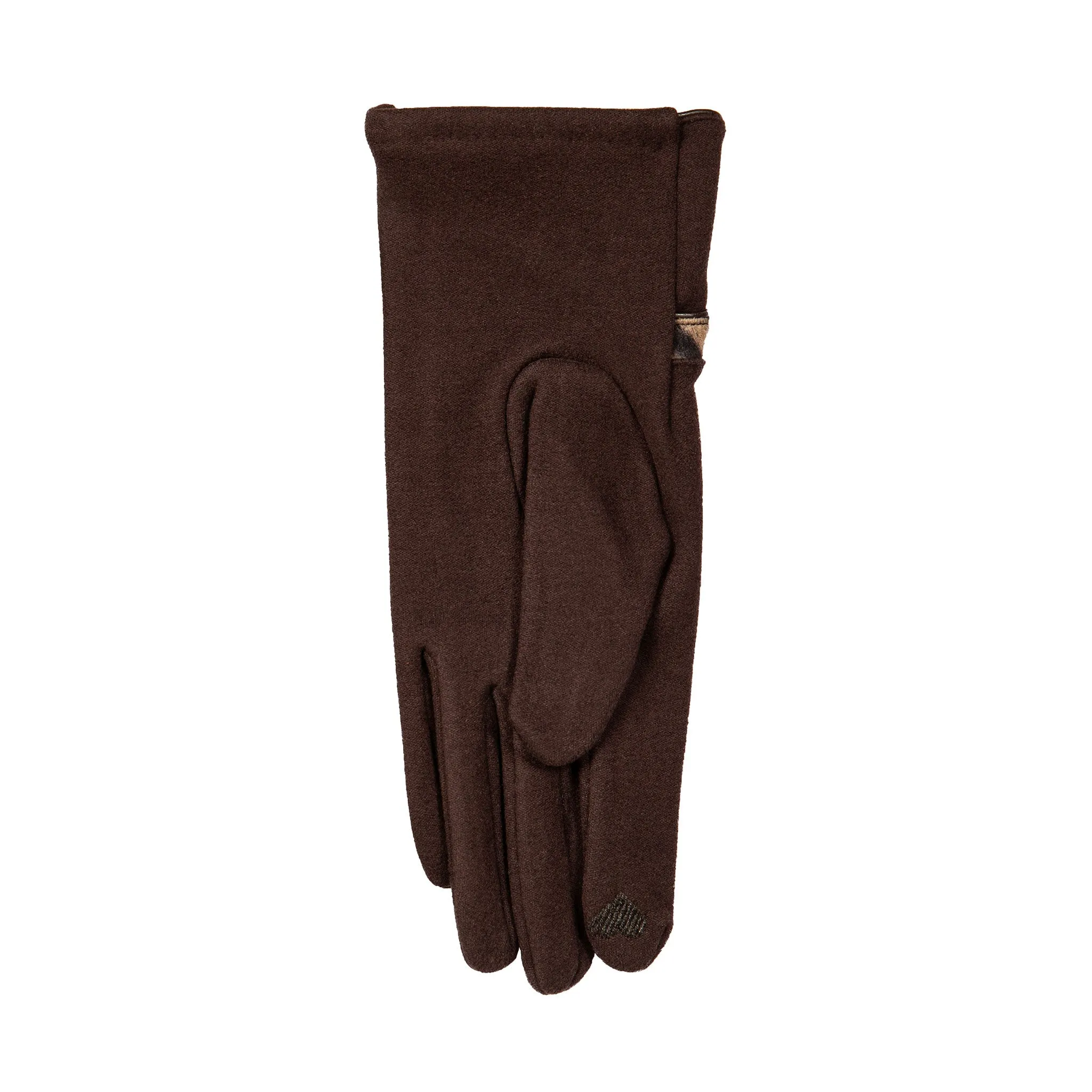 Women’s Touchscreen Velour-Lined Gloves with Zebra Print Detail