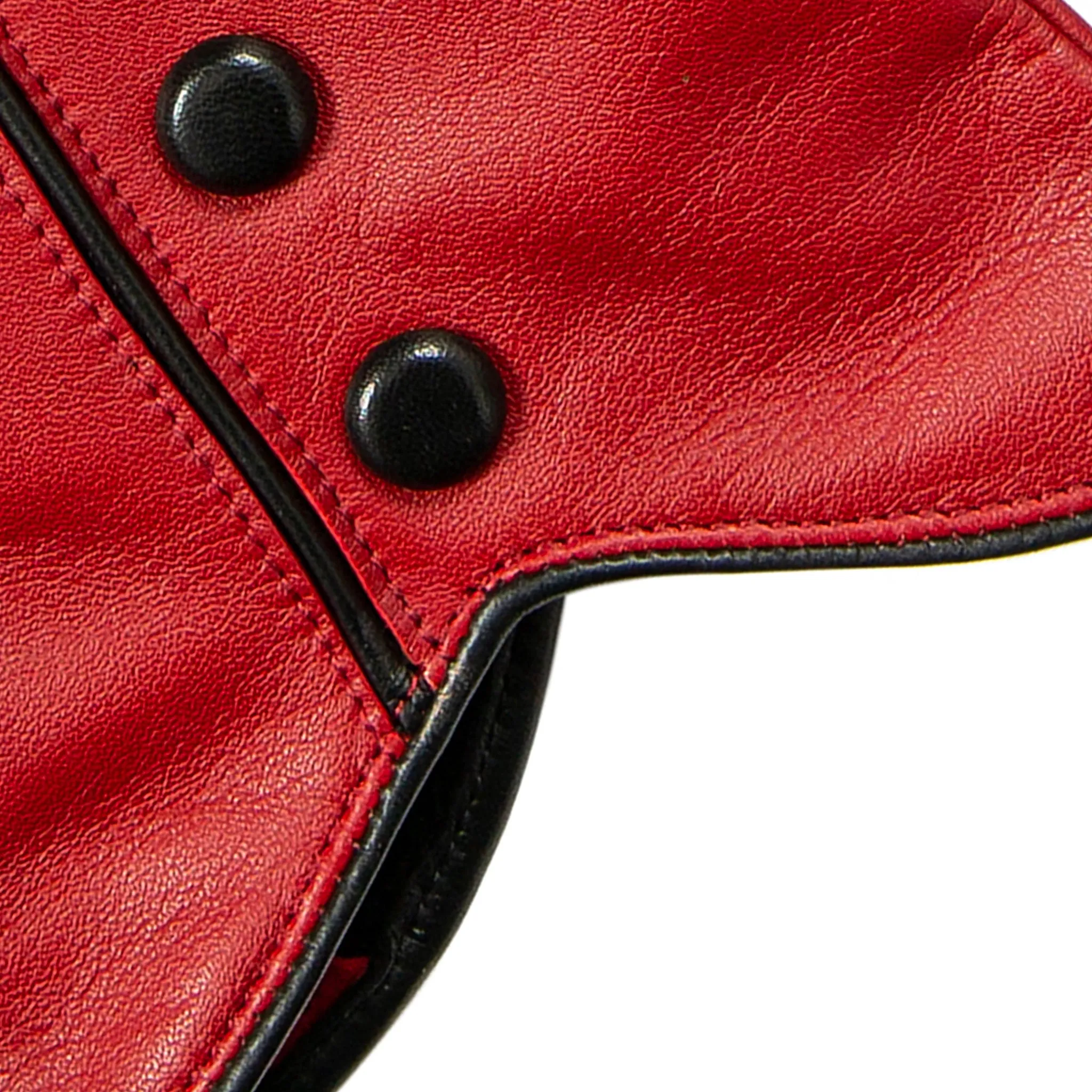 Women’s Wool-Lined Leather Gloves with Buttons and Piping