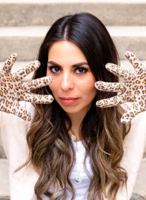 Wool Leopard Gloves