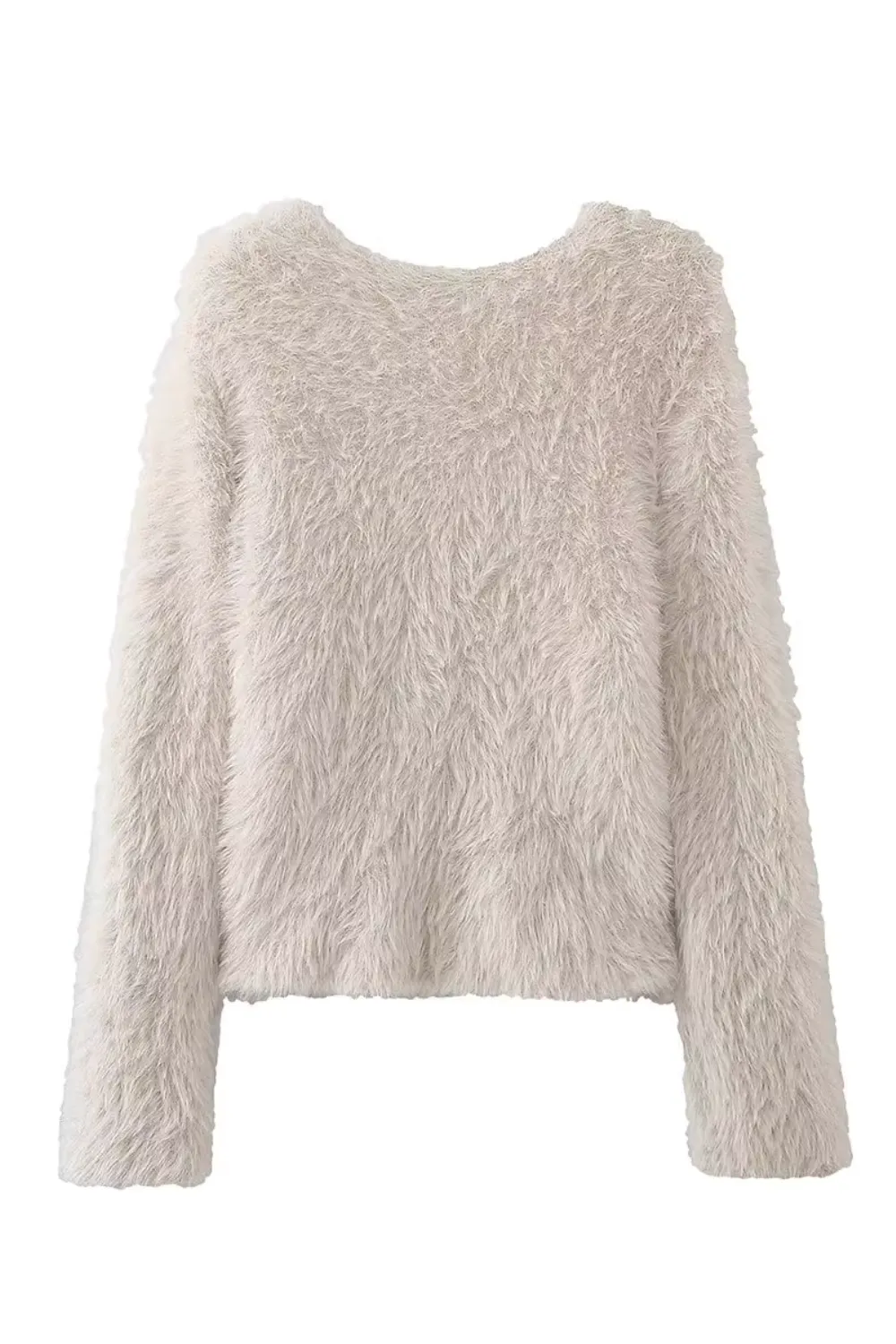 'Zadie' Fuzzy Round Neck Knitted Cardigan (4 Colors)