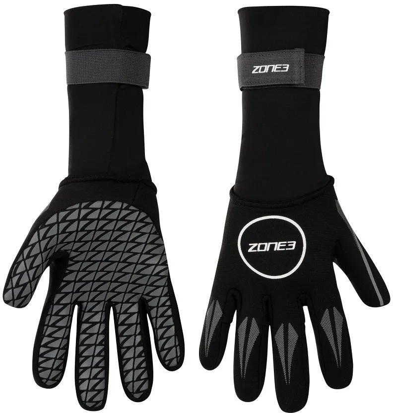 ZONE3 Neoprene Swim Gloves Black/Silver (2mm)